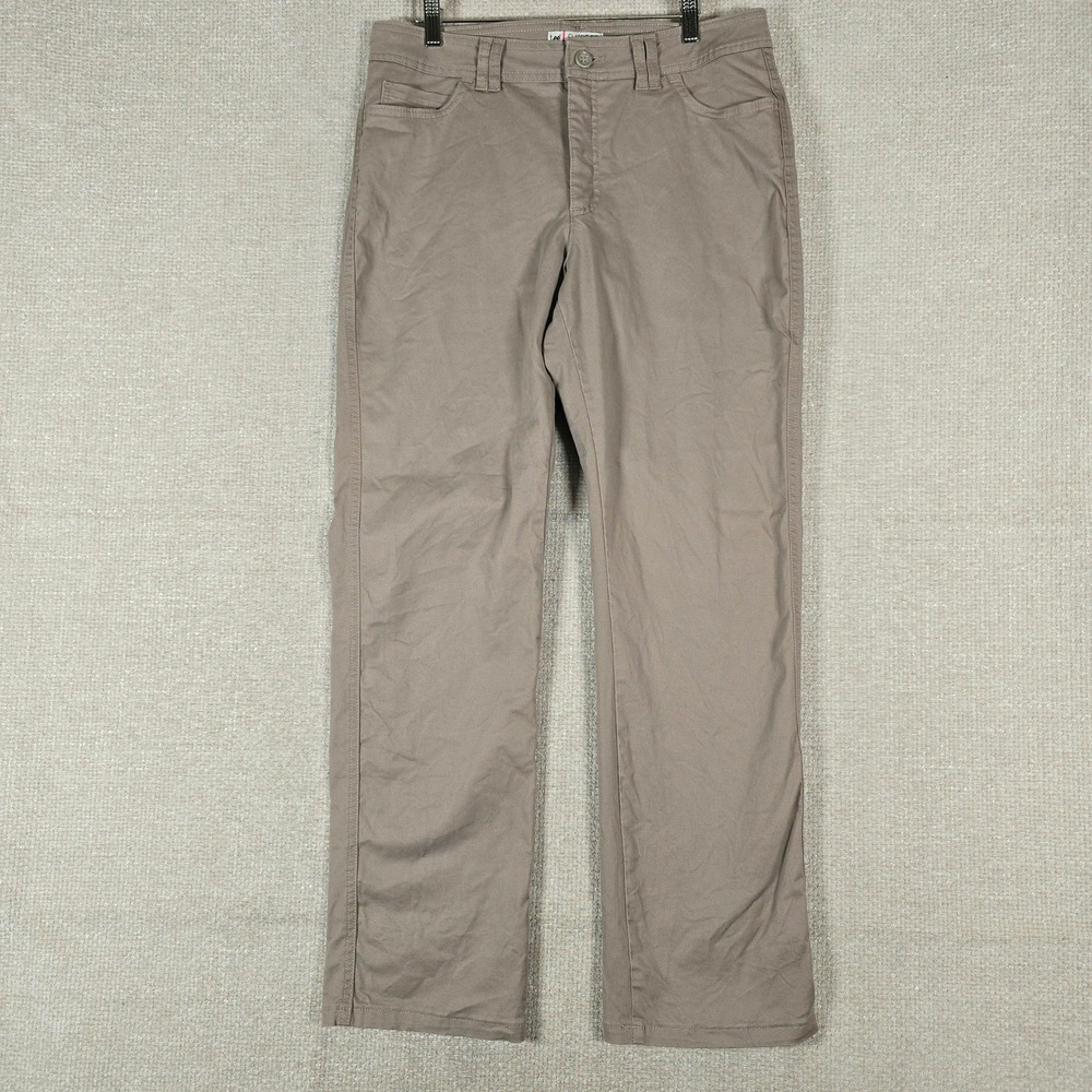 Lee Classic‎ Fit Straight Leg Pants Womens 12 Medium Taupe Brown Cotton Stretch